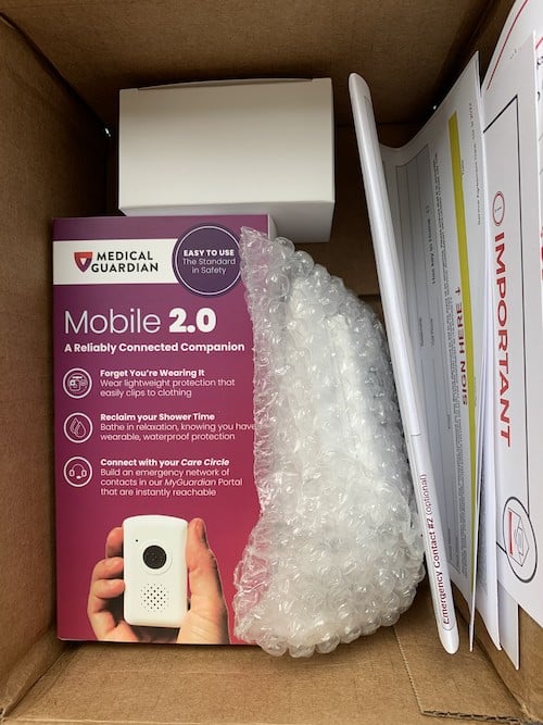 Medical Guardian Mobile 2.0 device unboxing medical alert testing