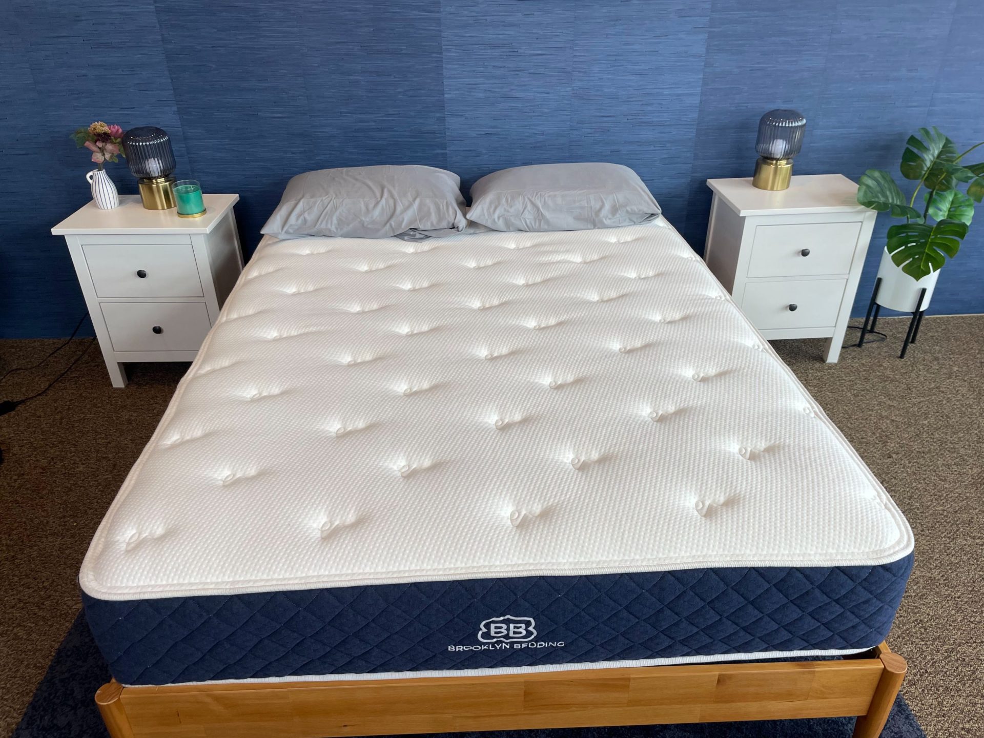 The Brooklyn Bedding Signature Hybrid mattress’s quilted pillow top layer.