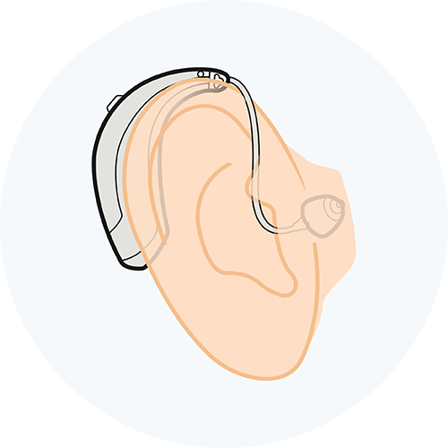 Receiver-in-canal hearing aid illustration